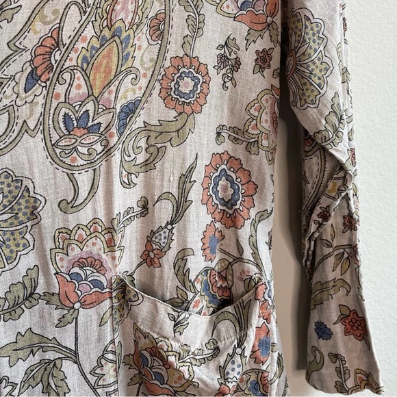 FLAX Linen Paisley Robe - Picture 10 of 11